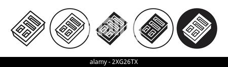 School lunch tray icon vector set collection for web vector set collection for app ui Stock Vector