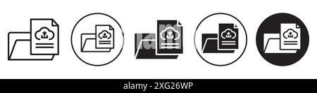 Upload file icon vector set collection for web vector set collection for app ui Stock Vector