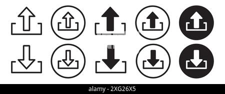 Upload Icon vector set collection for web vector set collection for app ui Stock Vector