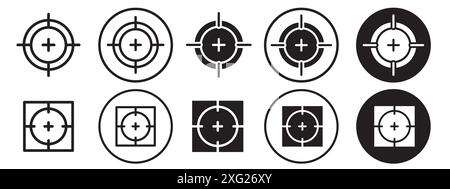 Target Icon vector set collection for web vector set collection for app ui Stock Vector
