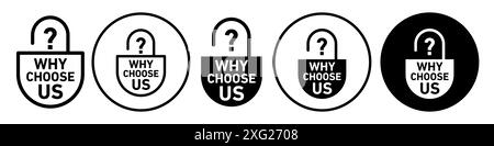 Why choose us Icon vector set collection for web vector set collection for app ui Stock Vector