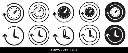 Uptime Icon vector set collection for web vector set collection for app ui Stock Vector