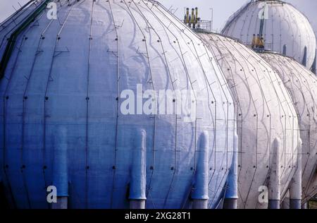 Butane gas tanks, distribution plant. El Musel, port of GijÛn. Spain Stock Photo