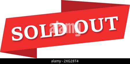 Sold out banner icon in flat style. Sale label vector illustration on isolated background. Sold sign business concept. Stock Vector