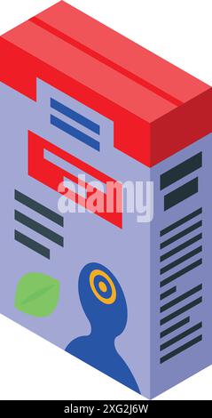 Colorful box of nootropic medication is depicting concept of improving brain activity, memory and cognitive functions Stock Vector