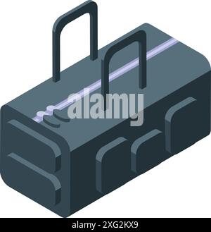 Big travel bag with two handles, zipper and pockets is waiting for tourist going on vacation Stock Vector
