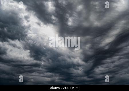 Dark storm clouds before rain. Stock Photo