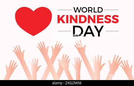 World Kindness Day. Health Care concept Greeting card, poster, Ribbon, banner, Vector Template. Stock Vector