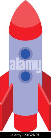 3d illustration of a space rocket standing on a launch pad, ready for take off Stock Vector