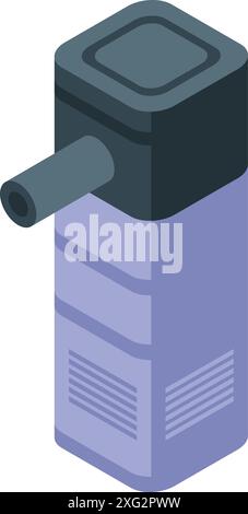 Aquarium water filter pump generating flow in a fish tank, isometric icon Stock Vector