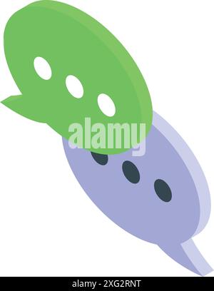 Two speech bubbles overlapping, representing communication and the exchange of ideas Stock Vector