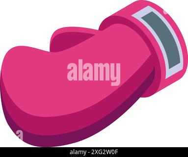 Pink boxing glove isometric style sport icon Stock Vector