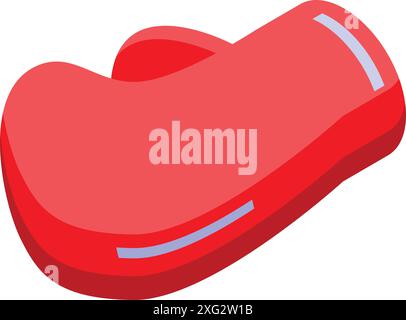 Red boxing glove lying on its side, isometric illustration of boxing equipment for fighting in the ring Stock Vector