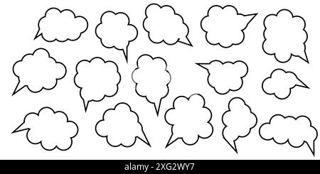 Set of  speech bubbles,manga, chat speech or dialogue. Stock Vector