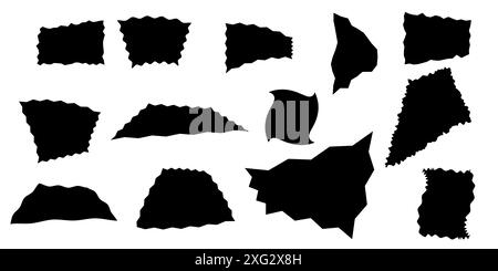 jagged rectangle in black color vector Stock Vector