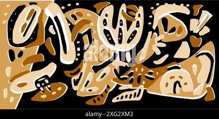 Hand drawn minimal abstract pattern. Collage contemporary print. Fashionable template for design. Stock Vector