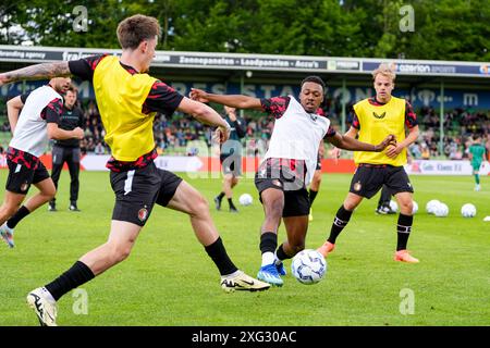 Dordrecht, The Netherlands. 06th July, 2024. Dordrecht - Antoni Milambo of Feyenoord during the first friendly match in preparation of the Eredivisie season 2024/2025 between FC Dordrecht and Feyenoord at M-Scores Stadion on 6 July 2024 in Dordrecht, The Netherlands. Credit: box to box pictures/Alamy Live News Stock Photo