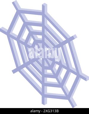 Purple spider web in isometric style representing halloween, trick or treat symbol Stock Vector