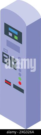 Parking meter machine accepting payment for parking spot in the city Stock Vector
