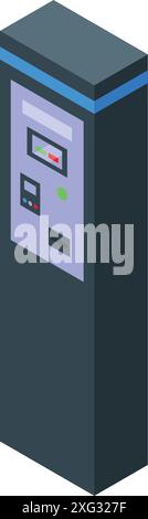Parking meter machine accepting payment on the street Stock Vector