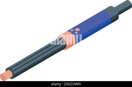 Electronic cigarette device presenting modern alternative smoking style, vaping habits and new device for smokers Stock Vector