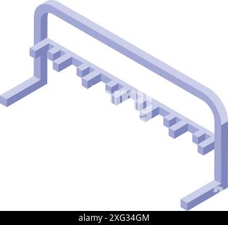 Empty bike rack is waiting for bicycles to be parked Stock Vector