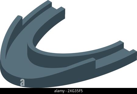 Horse shoe pad isometric icon representing protection and luck for equestrian sports Stock Vector