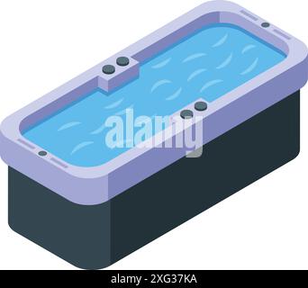 Modern jacuzzi hydromassage tub with relaxing water bubbles Stock Vector
