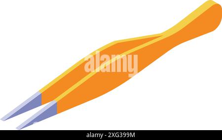 Tweezers icon in isometric style, isolated on white background Stock Vector