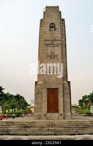 Partial view of The Tugu Negara, is a national monument, located in Kuala Lumpur, Malaysia. Stock Photo