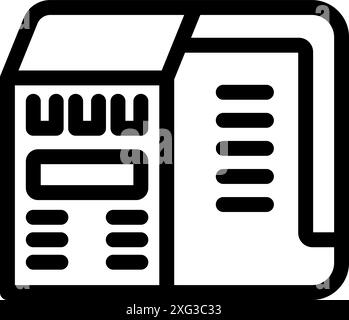 Simple bold outline icon representing a web hosting server providing online service Stock Vector