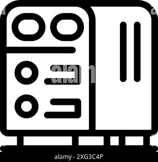 Simple line art icon of a computer case, perfect for representing gaming or esports Stock Vector