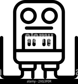 Line icon of an electric meter measuring energy consumption, perfect for websites and apps related to electricity, energy, and smart homes Stock Vector