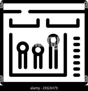 Audio mixing software interface displaying controls and settings for adjusting sound parameters Stock Vector