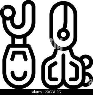 Robot legs are walking and standing, showcasing futuristic bionic prosthesis technology Stock Vector