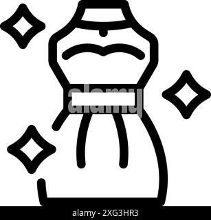 This icon of a clean and sparkling dress is perfect for representing dry cleaning services Stock Vector