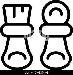 Simple line drawing of shaving brush and aftershave lotion for use in representing barber shop services Stock Vector