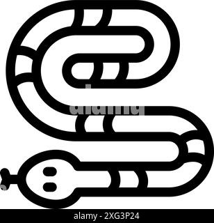 Simple and bold icon of a curled snake slithering, perfect for designs related to wildlife, nature, or danger Stock Vector