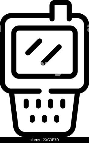 Smartwatch is displaying a time tracking app, indicating its functionality for monitoring work hours Stock Vector