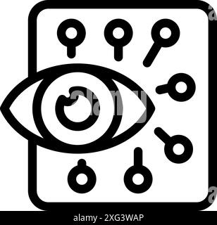 This icon represents eye tracking technology, used to study eye movements and gather data on visual attention Stock Vector