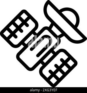 Satellite is orbiting earth, transmitting signals and collecting data Stock Vector