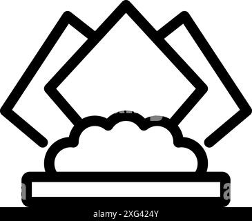 Line icon of a napkin dispenser, perfect for projects about food service and hygiene Stock Vector