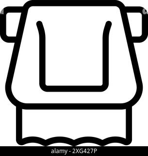 Line art icon of a paper towel dispenser, emphasizing hygiene and cleanliness Stock Vector