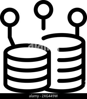Data is transferring from one database to another, showcasing a seamless data migration process Stock Vector