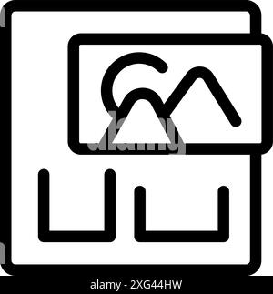 Simple icon depicting an online gallery for storing and showcasing images, perfect for websites or apps Stock Vector