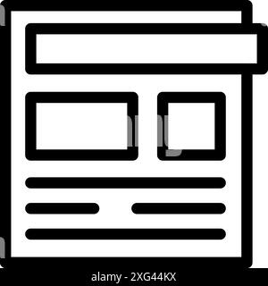Simple icon of a webpage layout showing text and image boxes Stock Vector