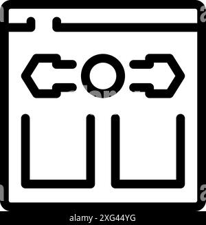 Line icon of a webpage showing data transferring Stock Vector