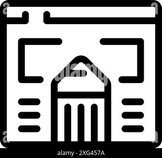 Website design is being created using a pencil tool, symbolizing the creative editing process Stock Vector