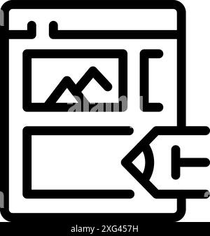 Web developer is working with a content management system, adding a photo to a website layout Stock Vector