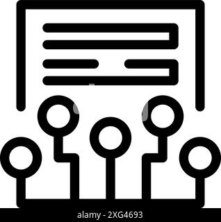 Icon of a document management system connecting multiple users to a central data source Stock Vector